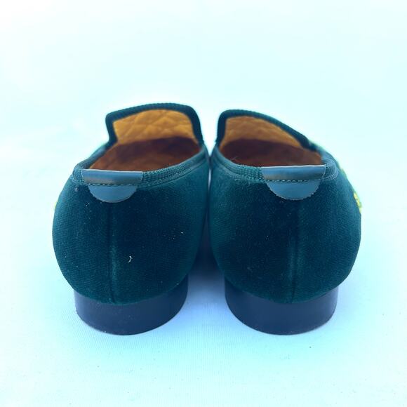 Shipton & Heneage Men’s Velvet Smoking Slippers Loafers Green Dragon Quilt US 9 - Picture 7 of 9